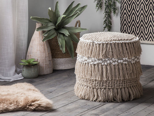 Pouf beige ⌀ 44 cm NOIDA