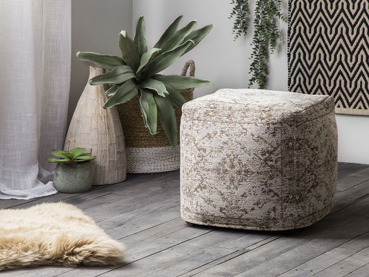 Pouf grau-beige 42 x 42 cm MEERUT