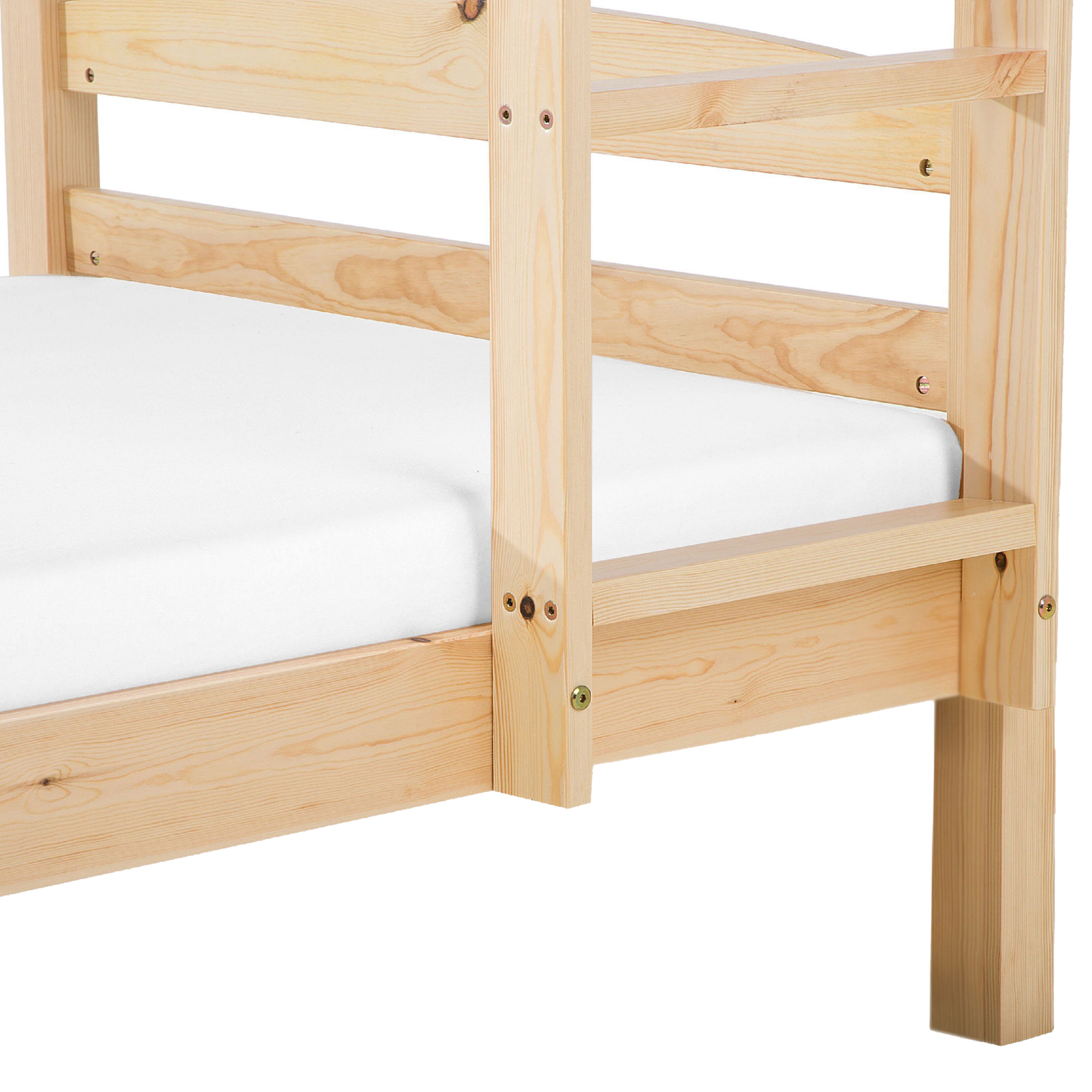 Hochbett Holz hellbraun 90 x 200 cm REGAT