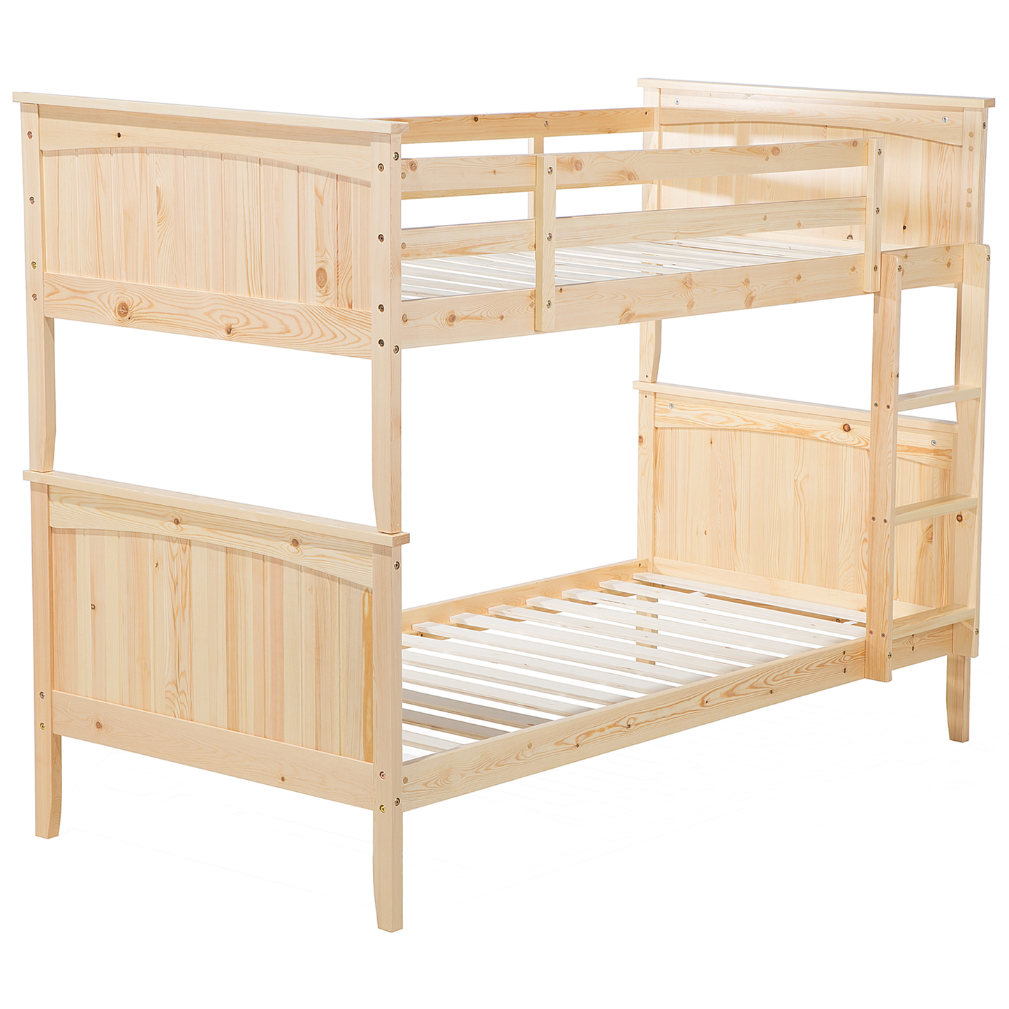 Hochbett Kiefernholz ALBON 90 x 200 cm Hellbraun