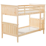 Hochbett Kiefernholz ALBON 90 x 200 cm Hellbraun