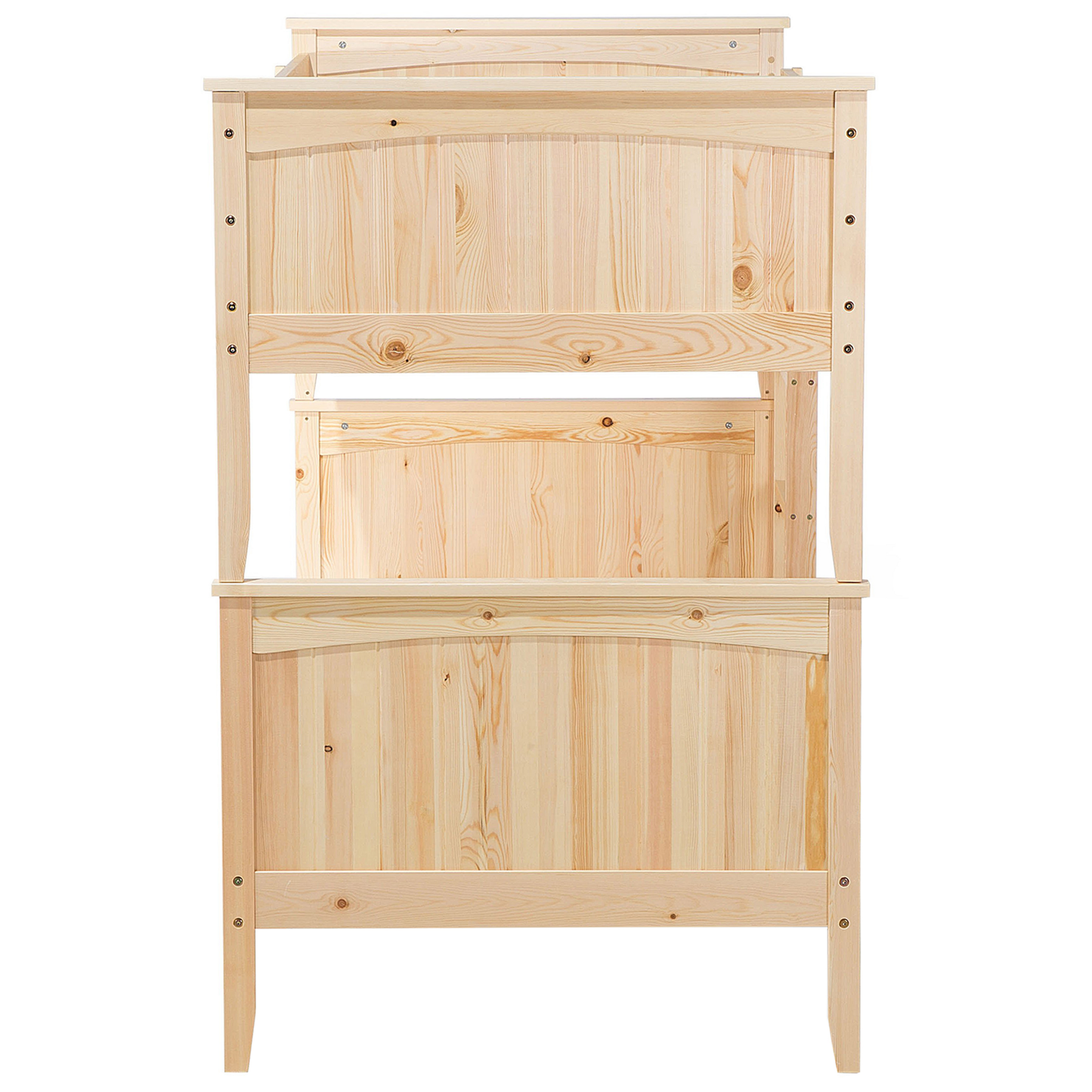 Hochbett Kiefernholz ALBON 90 x 200 cm Hellbraun