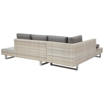 Garten Ecksofa mit Tisch 5-Sitzer LANCIANO rechtsseitig Polyrattan Grau