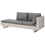 Garten Ecksofa mit Tisch 5-Sitzer LANCIANO rechtsseitig Polyrattan Grau