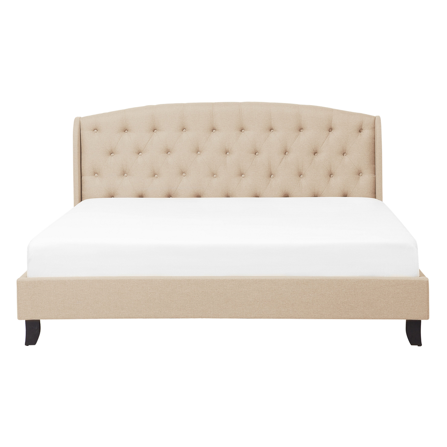Bett mit Lattenrost Stoff BORDEAUX 140 x 200 cm Beige