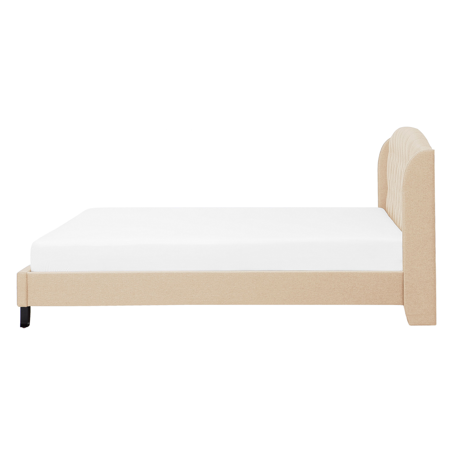 Bett mit Lattenrost Stoff BORDEAUX 140 x 200 cm Beige