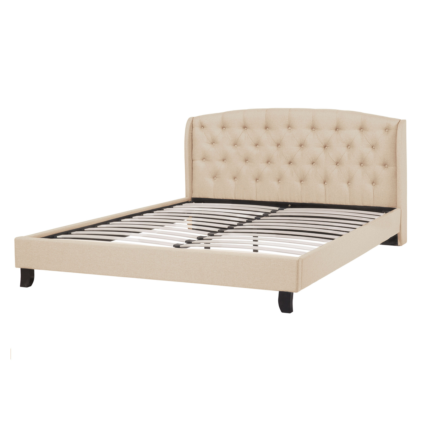 Bett mit Lattenrost Stoff BORDEAUX 140 x 200 cm Beige