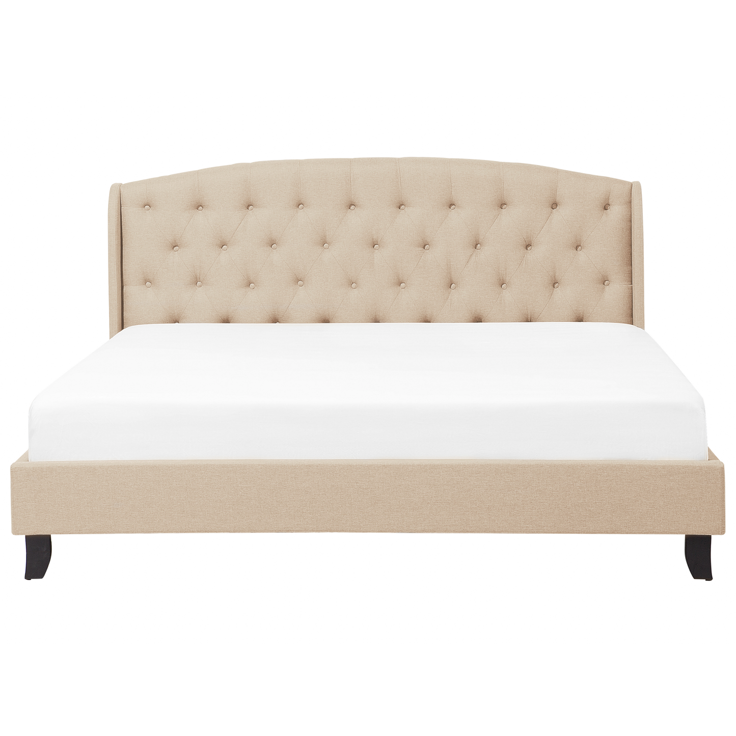Bett mit Lattenrost Stoff BORDEAUX 180 x 200 cm Beige