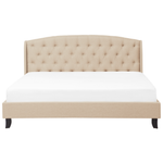 Bett mit Lattenrost Stoff BORDEAUX 180 x 200 cm Beige