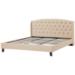 Bett mit Lattenrost Stoff BORDEAUX 180 x 200 cm Beige