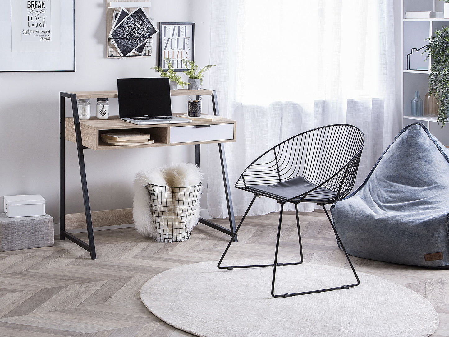 Schreibtisch heller Holzfarbton 100 x 50 cm CALVIN