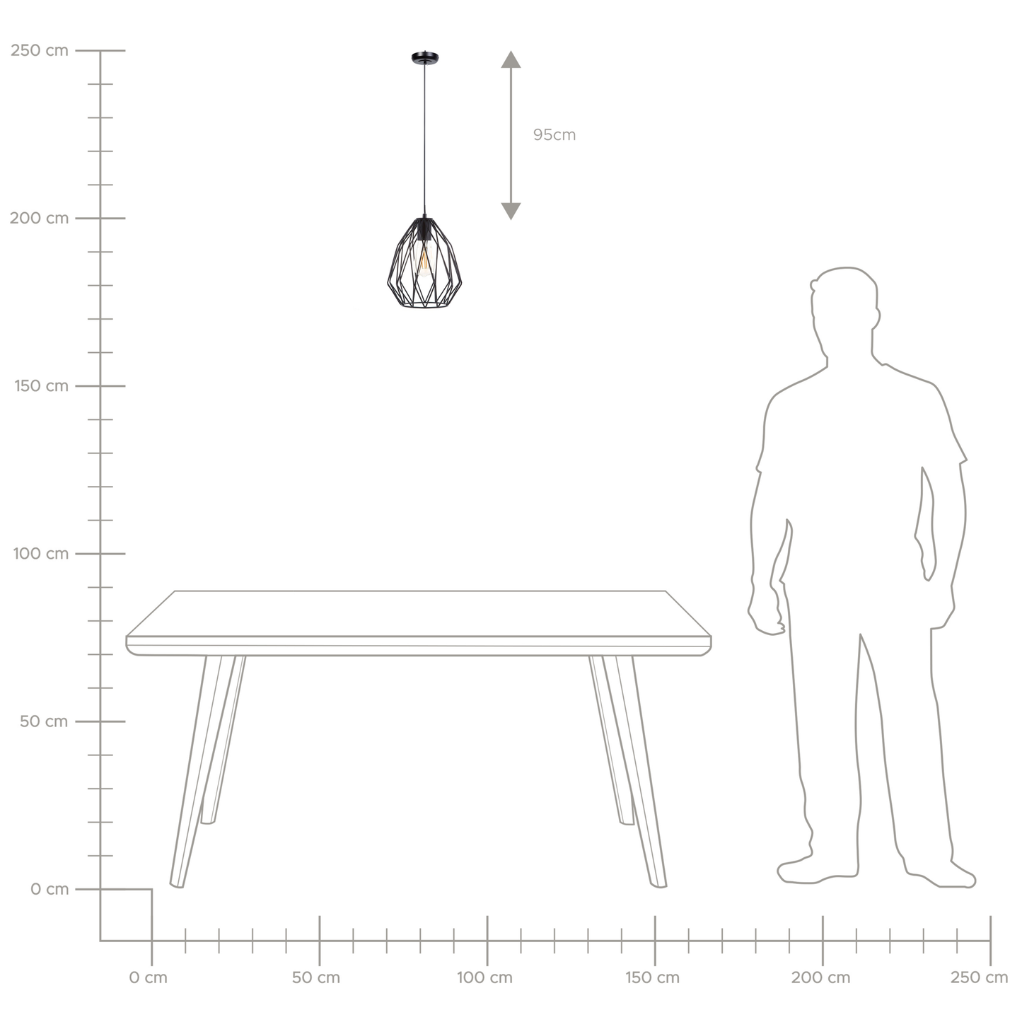 Hängelampe MAGRA Metall Schwarz