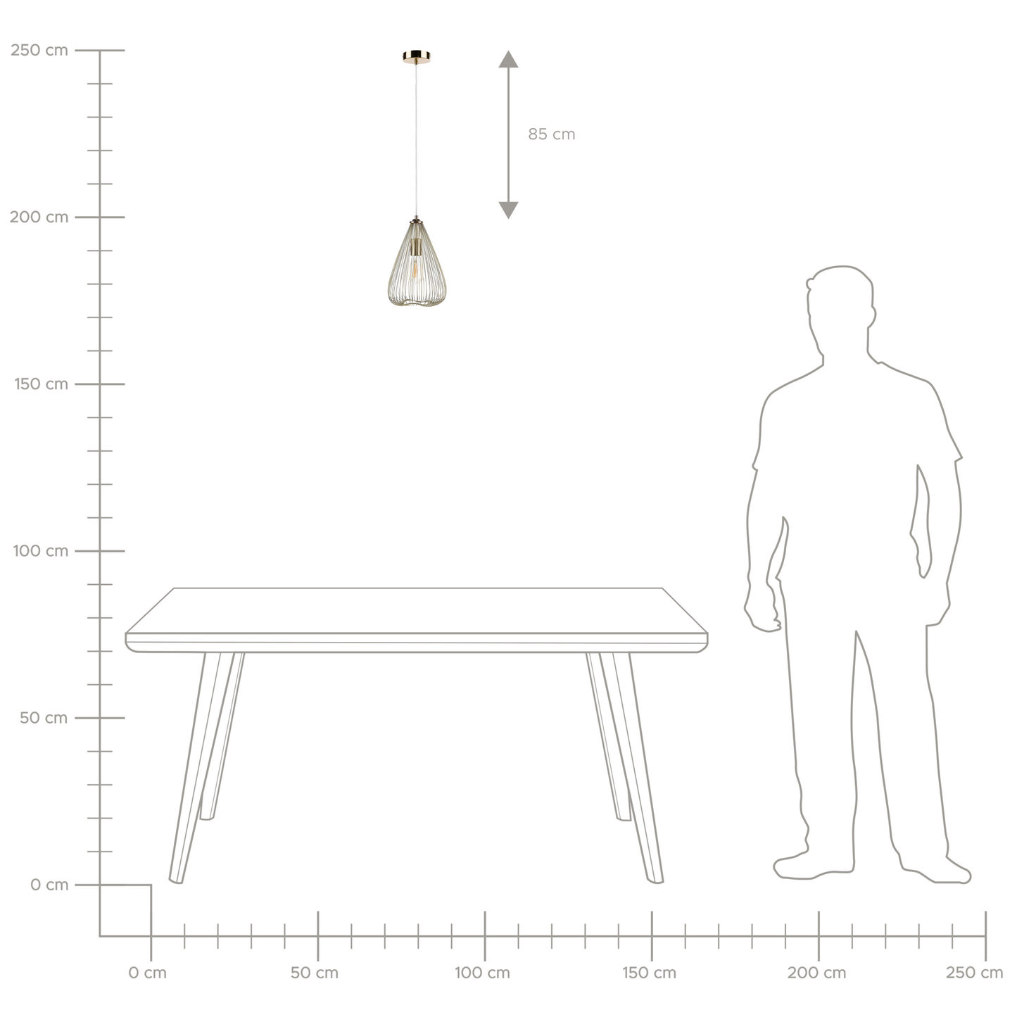 Hängelampe CONCA Metall Gold