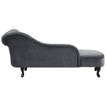 Chaiselongue Samtstoff grau rechtsseitig NIMES