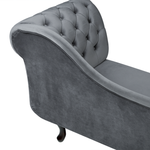 Chaiselongue Samtstoff grau rechtsseitig NIMES