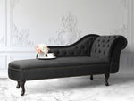 Chaiselongue Samtstoff schwarz rechtsseitig NIMES