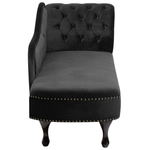 Chaiselongue Samtstoff schwarz rechtsseitig NIMES
