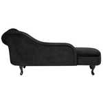 Chaiselongue Samtstoff schwarz rechtsseitig NIMES