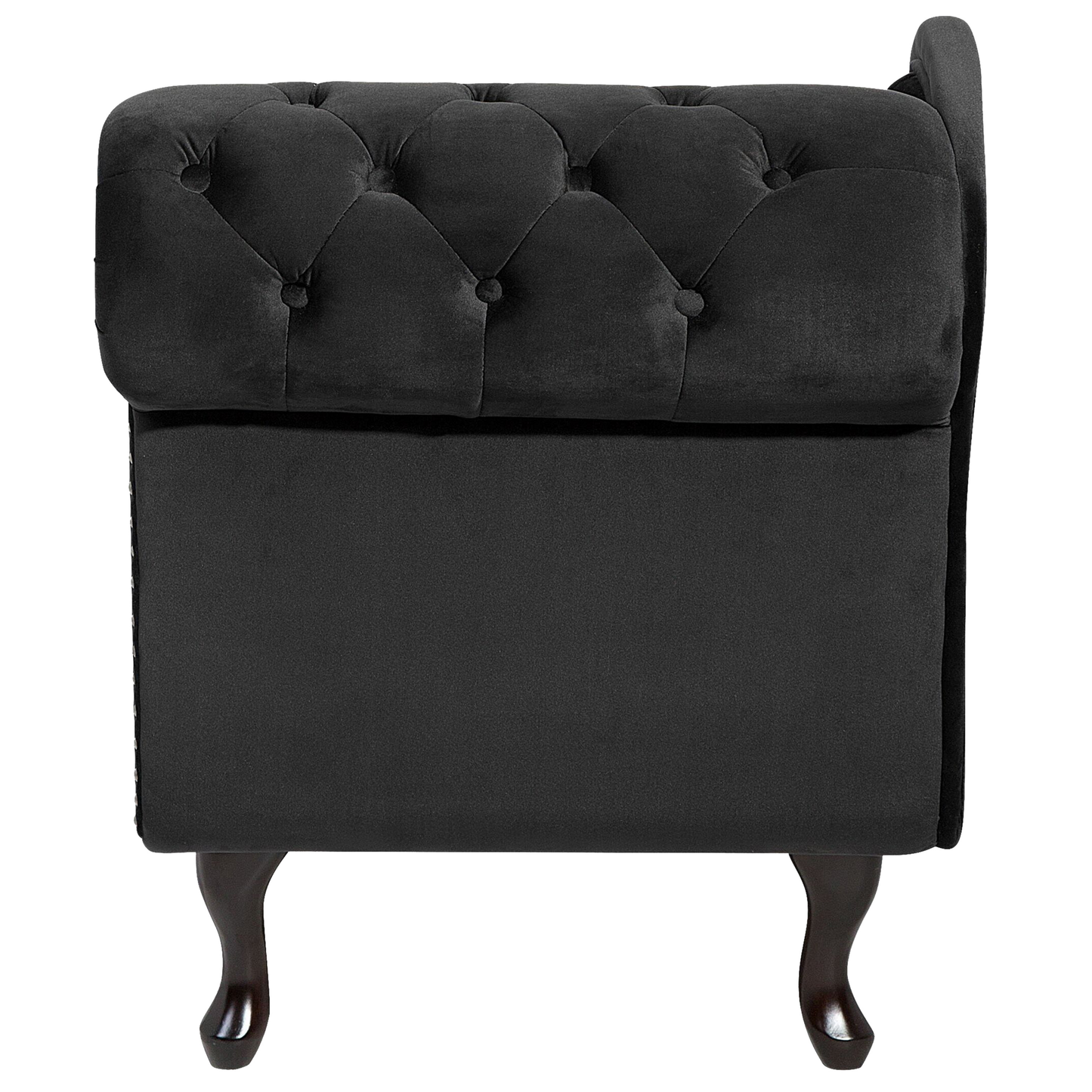 Chaiselongue Samtstoff schwarz rechtsseitig NIMES