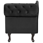 Chaiselongue Samtstoff schwarz rechtsseitig NIMES