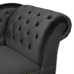 Chaiselongue Samtstoff schwarz rechtsseitig NIMES