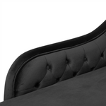 Chaiselongue Samtstoff schwarz rechtsseitig NIMES