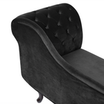 Chaiselongue Samtstoff schwarz rechtsseitig NIMES