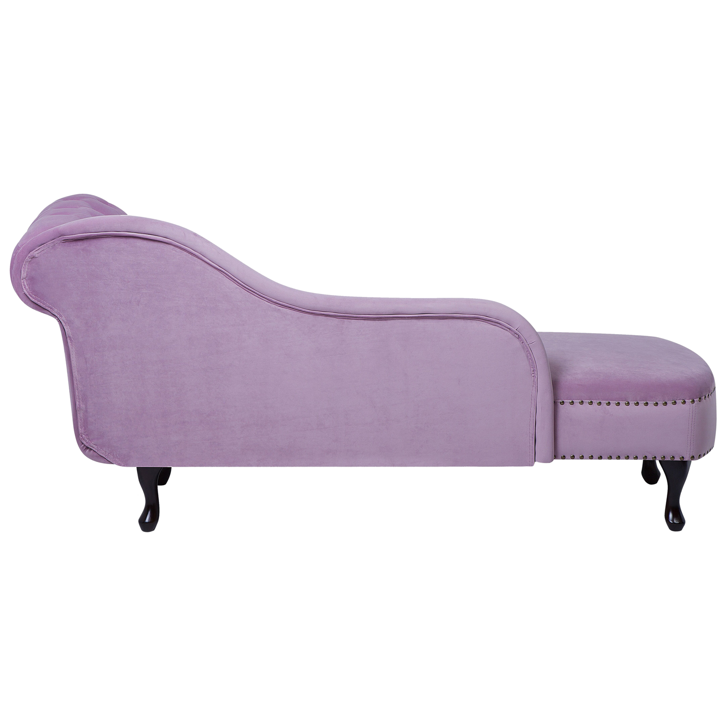 Chaiselongue Samtstoff violett rechtsseitig NIMES