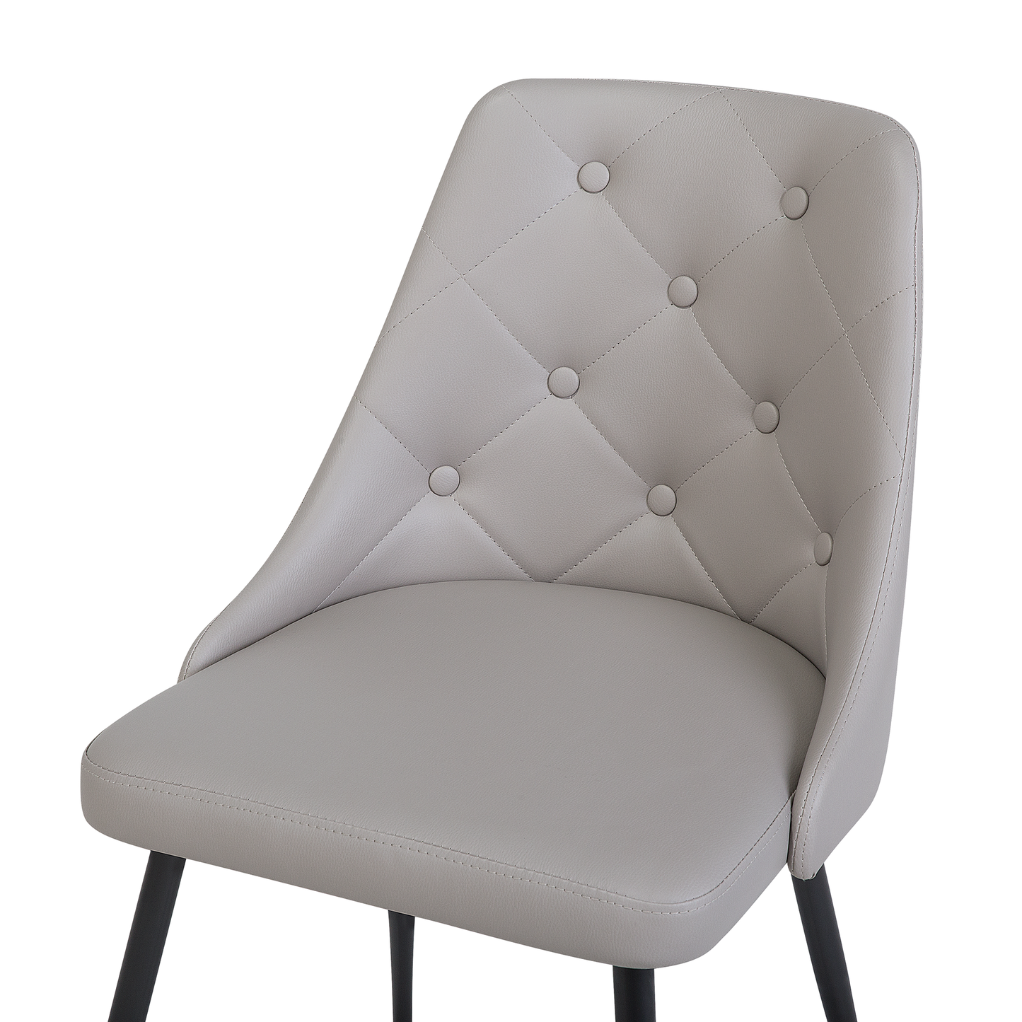 Esszimmerstuhl 2er Set VALERIE Kunstleder Hellgrau