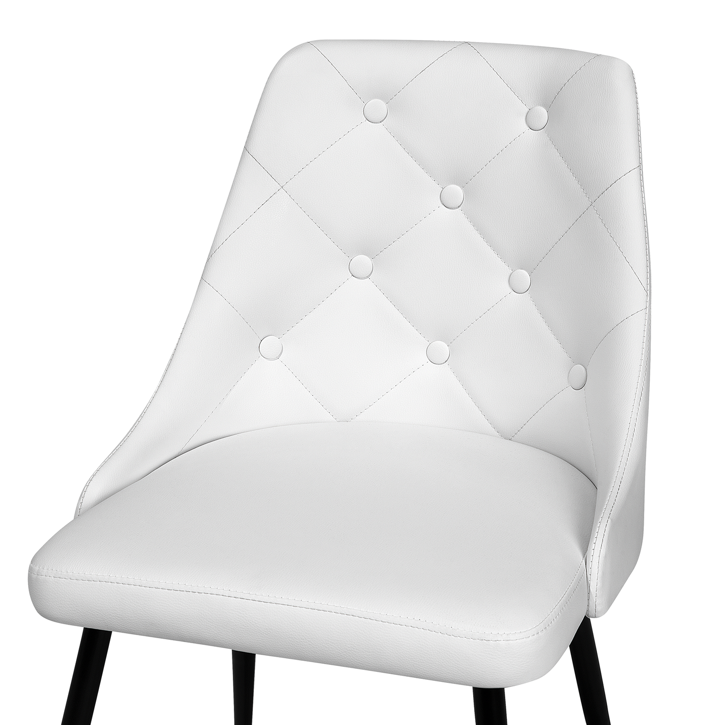 Esszimmerstuhl 2er Set VALERIE Kunstleder Weiss