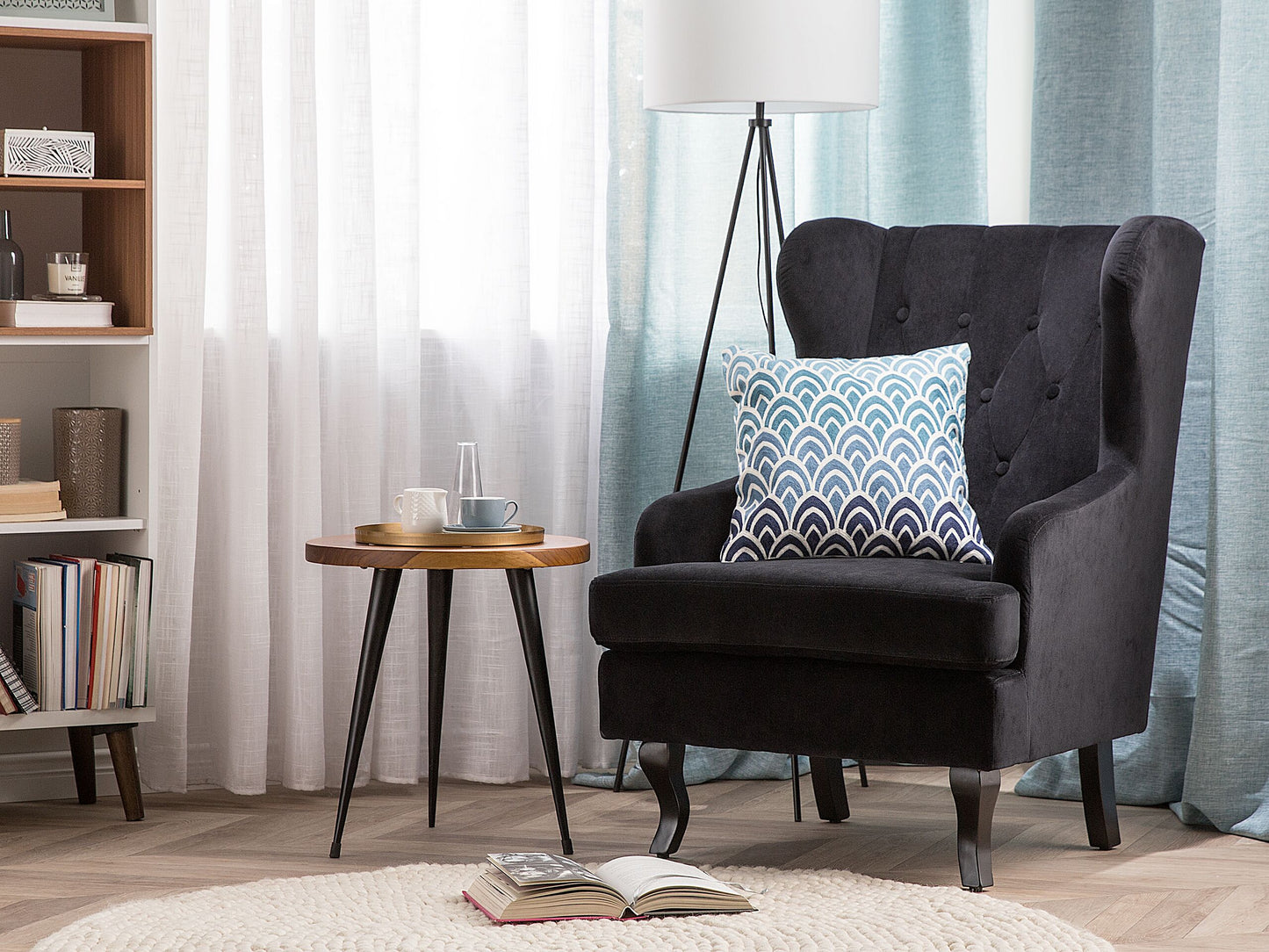 Sessel Samtstoff schwarz ALTA