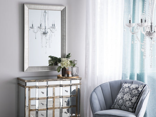 Wandspiegel BUBRY 61 cm 91 cm Silber