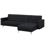 4-Sitzer Ecksofa graphitgrau Schlaffunktion linksseitig ABERDEEN