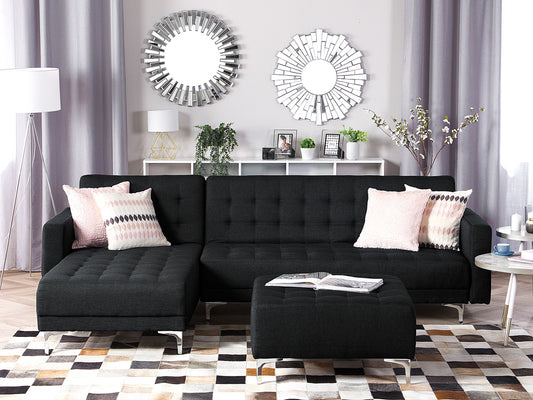 4-Sitzer Ecksofa graphitgrau Schlaffunktion rechtsseitig ABERDEEN