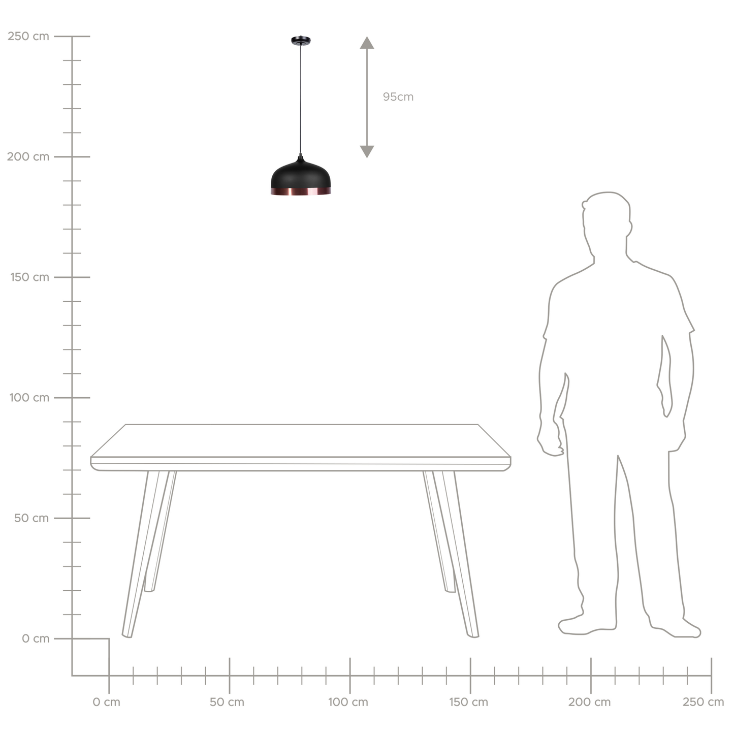 Hängelampe PARINA Metall Schwarz