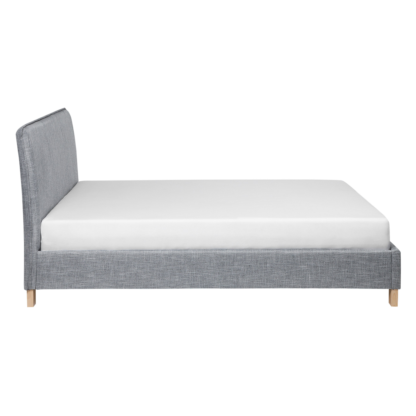 Polsterbett Leinenoptik grau Lattenrost 140 x 200 cm SENNEZ