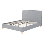 Polsterbett Leinenoptik grau Lattenrost 140 x 200 cm SENNEZ