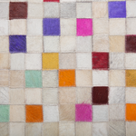 Teppich Kuhfell bunt 160 x 230 cm Patchwork Kurzflor ADVAN