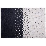 Teppich Leder schwarz-beige 160 x 230 cm Patchwork Kurzflor ERFELEK
