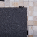 Teppich Leder schwarz-beige 160 x 230 cm Patchwork Kurzflor ERFELEK
