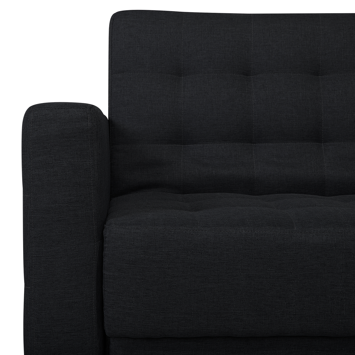 Schlafsofa Polsterbezug graphitgrau linksseitig mit Ottomane ABERDEEN