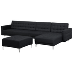 Modulsofa Polsterbezug Schlaffunktion graphitgrau linksseitig Ottomane ABERDEEN