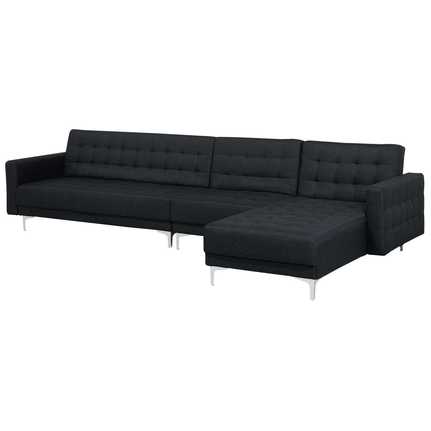 Modulsofa Polsterbezug Schlaffunktion graphitgrau linksseitig ABERDEEN