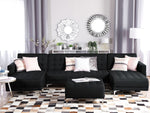 U-förmiges Sofa mit Ottomane Symmetrisch Graphitgrau ABERDEEN