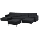 U-förmiges Sofa mit Ottomane Symmetrisch Graphitgrau ABERDEEN