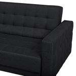 Schlafsofa Polsterbezug graphitgrau rechtsseitig mit Ottomane ABERDEEN