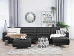 Modulsofa Kunstleder Schlaffunktion schwarz linksseitig ABERDEEN