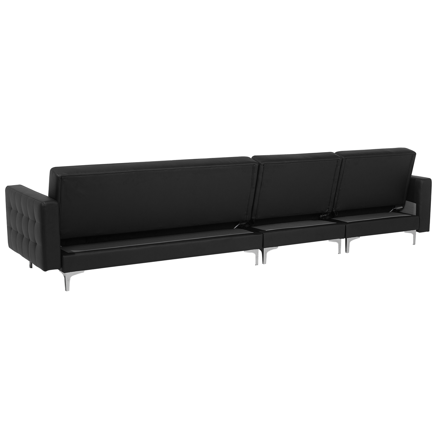 Modulsofa Kunstleder Schlaffunktion schwarz rechtsseitig Ottomane ABERDEEN