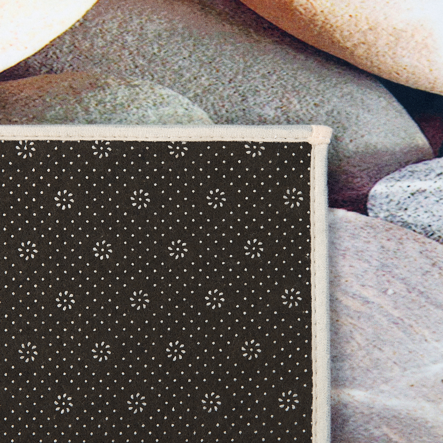 Teppich beige Steinoptik 80 x 150 cm Kurzflor DENIZLI