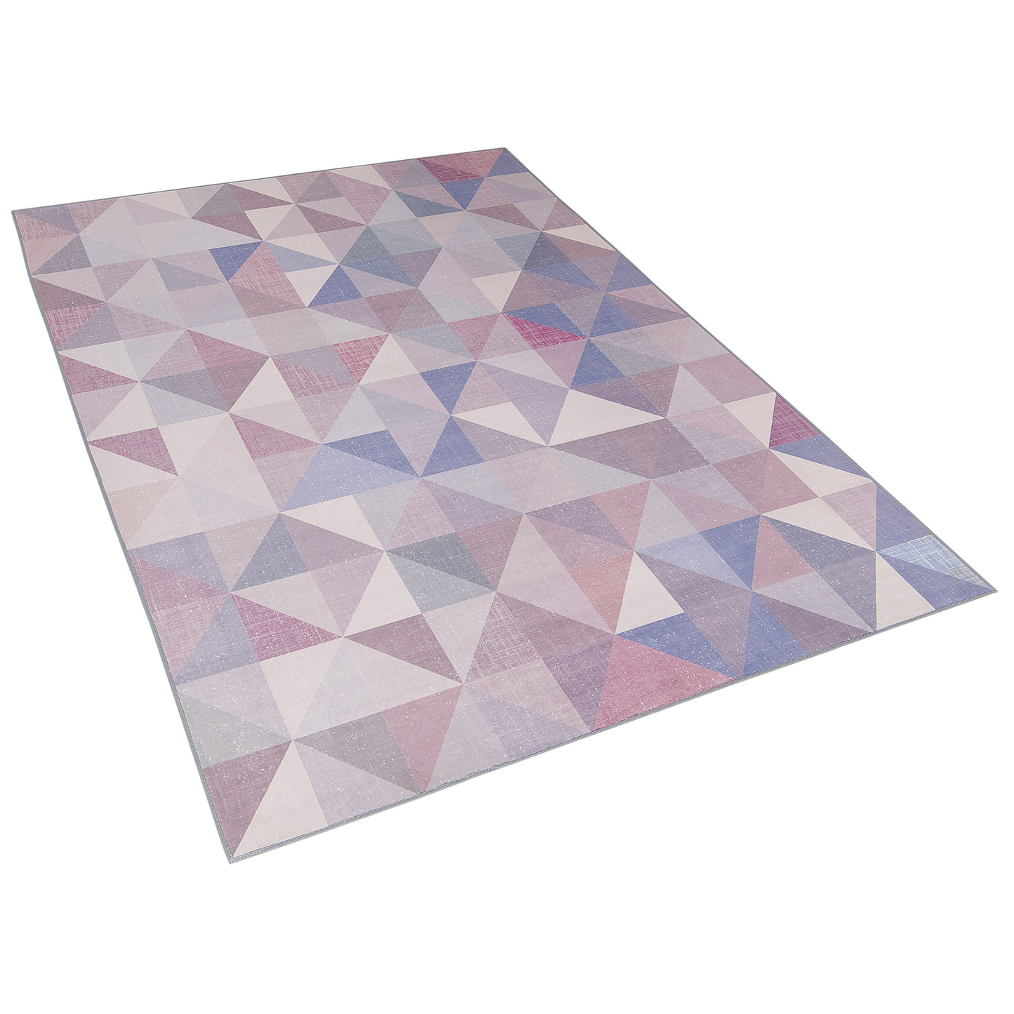 Teppich blau-grau 80 x 150 cm geometrisches Muster Kurzflor KARTEPE